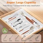 Expandable Large Silverware Organizer - BPA-Free Utensil Organizer for Kitchen Drawer, Adjustable Silverware Drawer Organizer Flatware Cutlery Tray for Spoons Forks Knives,10.2"-17.2" Wide