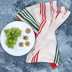 Urban Villa Kitchen Towels 100% Cotton Dish Towels for Kitchen (Set of 6) 20”x30” Dish Cloths Highly Absorbent Kitchen Linen Set with Hanging Loop Perfect for Drying Dishes Cleaning Towels- Christmas