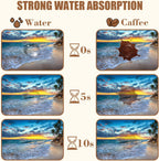 Sunrise over the Beach Coffee Mat Absorbent Dish Drying Mat for Kitchen Counter Hide Stain Rubber Backed Coffee Bar Accessories Fit Under Espresso Machine Cafe Table, 15.7 x 23.6 Inch