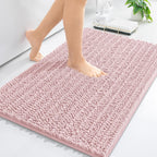 Arotive Luxury Chenille Bathroom Rug Mat, Extra Soft Thick Absorbent Shaggy Bath Rugs, Non-Slip Machine Wash Dry, Plush Bath Mats for Bathroom, Shower and Tub, 30x20, Dirty Pink