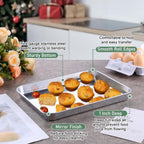 Homikit Cookie Sheet with Rack, 10 x 8 Inch Stainless Steel Small Baking Sheet with Wire Rack Set for Baking Roasting Cooling, Small Toaster Oven Pan Bacon Tray, Non-Toxic & Dishwasher Safe