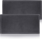 Rubber Bar Mats for Countertop by ProTensils - 12" x 6" Black Bar Mats for Bartending, Bar Service Mat, Home Bar, Coffee Bar Mat Spill Matt (2 Pieces)