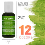 U.S. Cake Supply 12 Color Cake Food Coloring Liqua-Gel Decorating Set - .75 fl. Oz. (20ml) Bottles Primary Colors