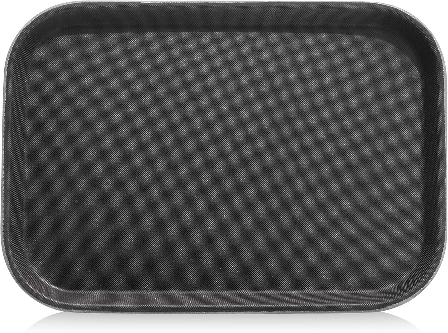 New Star Foodservice 24852 Restaurant Grade Non-Slip Tray, Plastic, Rubber Lined, Rectangular, 10-Inch x 14-Inch, Black