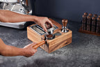 Espresso Knock Box and Tamping Station with Removable Organizer for 51mm, 54mm Ideal for Espresso Enthusiasts and Family Baristas