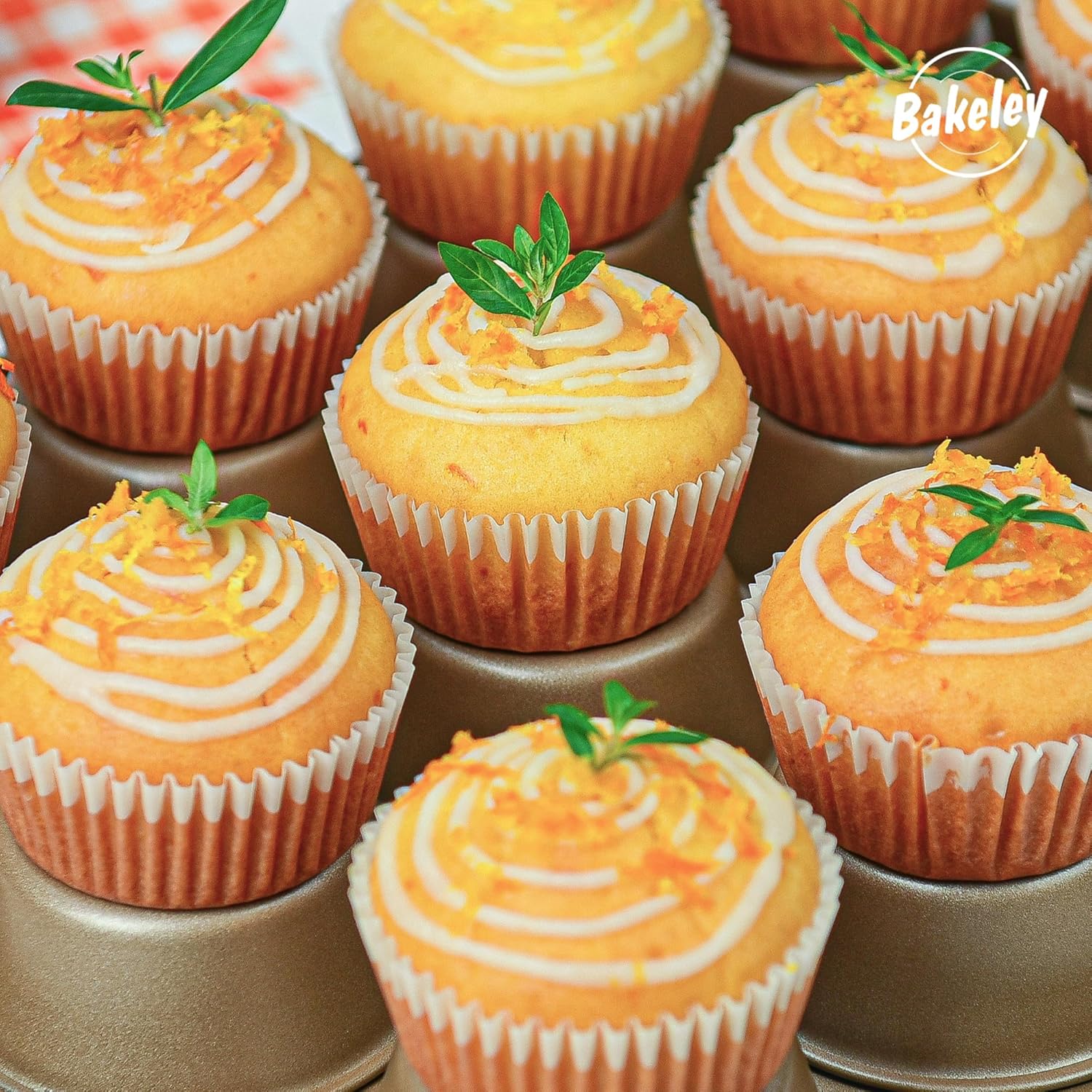 Mini Muffin Pan for Baking, Nonstick 12-Cavity Cupcake Pans, 2 Pack Cup Cake Tray, Bakeware for Oven Baking, Dishwasher Safe(Champagne Gold)