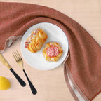 Homaxy Premium Kitchen Towels(18”x 28”, 6 Pack), Large Cotton Kitchen Hand Towels, Flat and Terry Dish Towels, 380 GSM Highly Absorbent Tea Towel Set with Hanging Loop, Rust