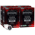 Community Coffee Dark & Bold Espresso Roast 96 Count Coffee Pods, Compatible with Keurig 2.0 K-Cup Brewers, 24 count (Pack of 4)