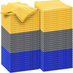 Nuenen Microfiber Cleaning Cloths for Cars 16 x 16 Inch Ultra Absorbent Car Towels Drying Reusable Cleaning Supplies House Kitchen Window Microfiber Towel(Blue, Gray, Yellow,60 Pcs)