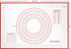 Yansumi silicone pastry non stick baking mat with measurement fondant mat with three sizes for silicone baking mat, counter mat, dough rolling mat,fondant/pie crust mat. (L,24"L x 16"W,Red)
