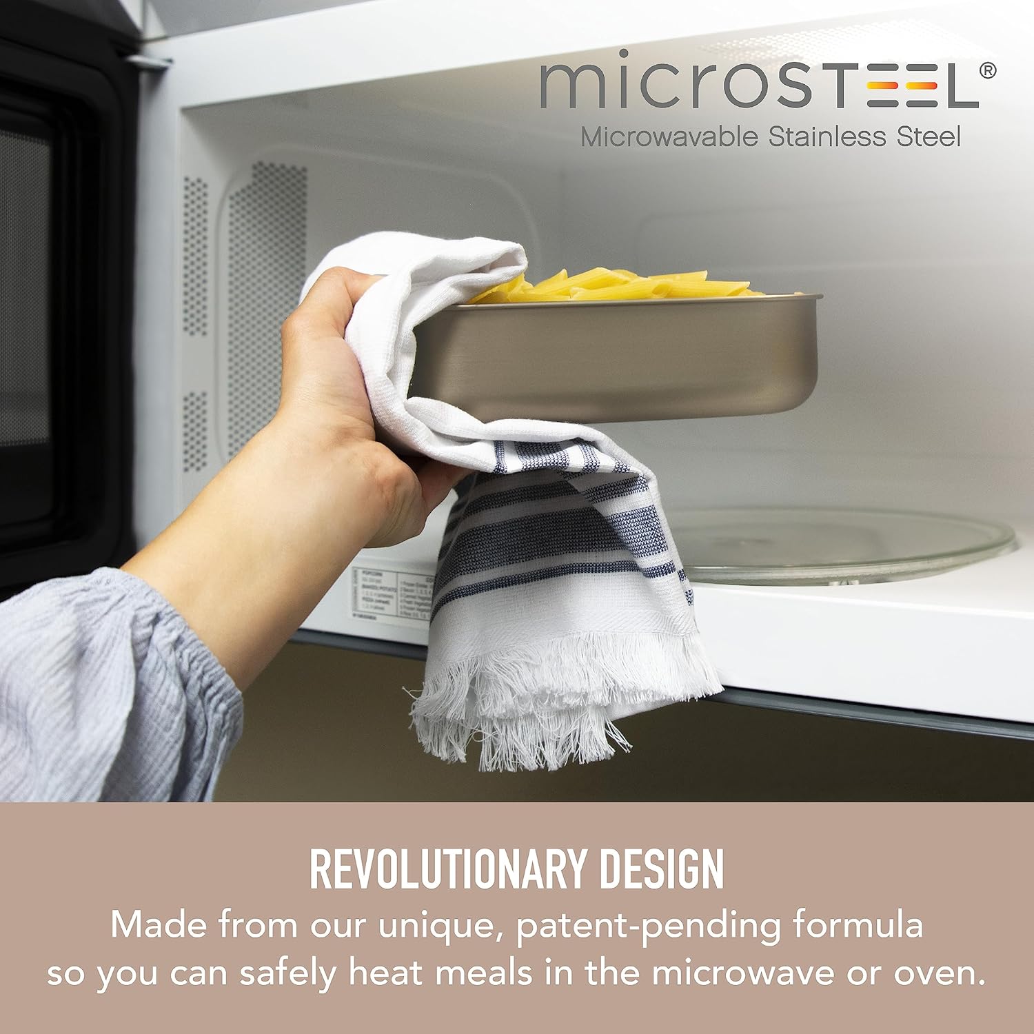 Bentgo MicroSteel Leak-Proof Lunch Box - Microwave-Safe, Oven-Safe, Bento-Style Container with Removable Divider, Airtight Lid, Sustainable Design, Odor & Stain Resistant (Gold)