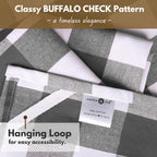 Native Fab 12-Pack Kitchen Towel with Hanging Loop 16x26 inches, Cotton Buffalo Check Kitchen Towels for Cleaning Drying, Washcloths Soft & Absorbent Cloth Rags, Bar Towel, Dish Cloth, Grey