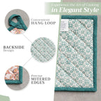 Maison d' Hermine Pot Holders 100% Cotton Heat Resistant Potholders 8" x 8" Hot Pads with Loop BBQ, Cooking, Baking, Grilling, Kitchen, Handling Hot Pans (Pack of 1, Nila)