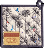 Maison d' Hermine Pot Holders 100% Cotton Heat Resistant Potholders 8" x 8" Hot Pads with Loop BBQ, Cooking, Baking, Grilling, Kitchen, Handling Hot Pans (Pack of 1, Amazonia)