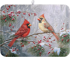 Winter Cardinal Birds Dish Drying Mats Christmas Snowflake Dish Mat Kitchen Tree Large Drying Matt Dishes Dryer Pad for Kitchen Counter Absorbent Microfiber Washable Foldable Reusable 18x24 in