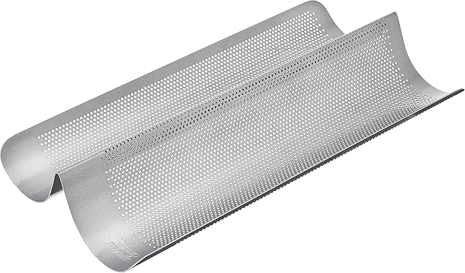 Chicago Metallic Commercial II Non-Stick Perforated French Bread Pan, Perfect for creating a crisp, golden-brown crust,