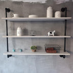 Floating Bookshel Industrial Pipe Shelving Pipe Shelves Rustic White Wall Shelves 36 Inch Farmhouse Book Shelves for Kitchen Bar,Bathroom Wall Mounted