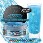 MONÉGASQUE Skyline Blue Edible Glitter for Drinks 10g – Blue Edible Glitter for Cakes & Halloween Cupcakes - Champagne, Beverage, & Cocktail Drink - Food Decorating Sprinkles & Cake Decorations Spray