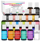 24 Color Cake Food Coloring Liqua-Gel Decorating Baking Primary & Secondary Colors Deluxe Set - U.S. Cake Supply 0.75 fl. oz. (20ml) Bottles - Made in the U.S.A.