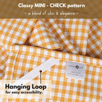 Native Fab 4 Pack Yellow Gingham Cotton Dish Towels 16"x26" - Absorbent Kitchen Linen Towels with Hanging Loop, Dishcloths Set for Drying Dishes, Cleaning Hand Towels, Mustard Yellow White