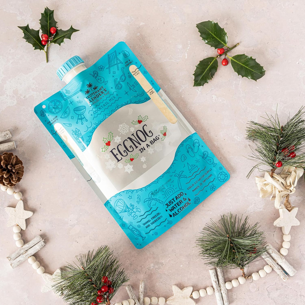 Lt. Blender's All Natural Eggnog Drink Mix for Festive Holidays, Creamy Non-Alcoholic Eggnog Cocktail Mix, Easy to Make, 16 Servings in a Resealable Bag (Pack of 1)