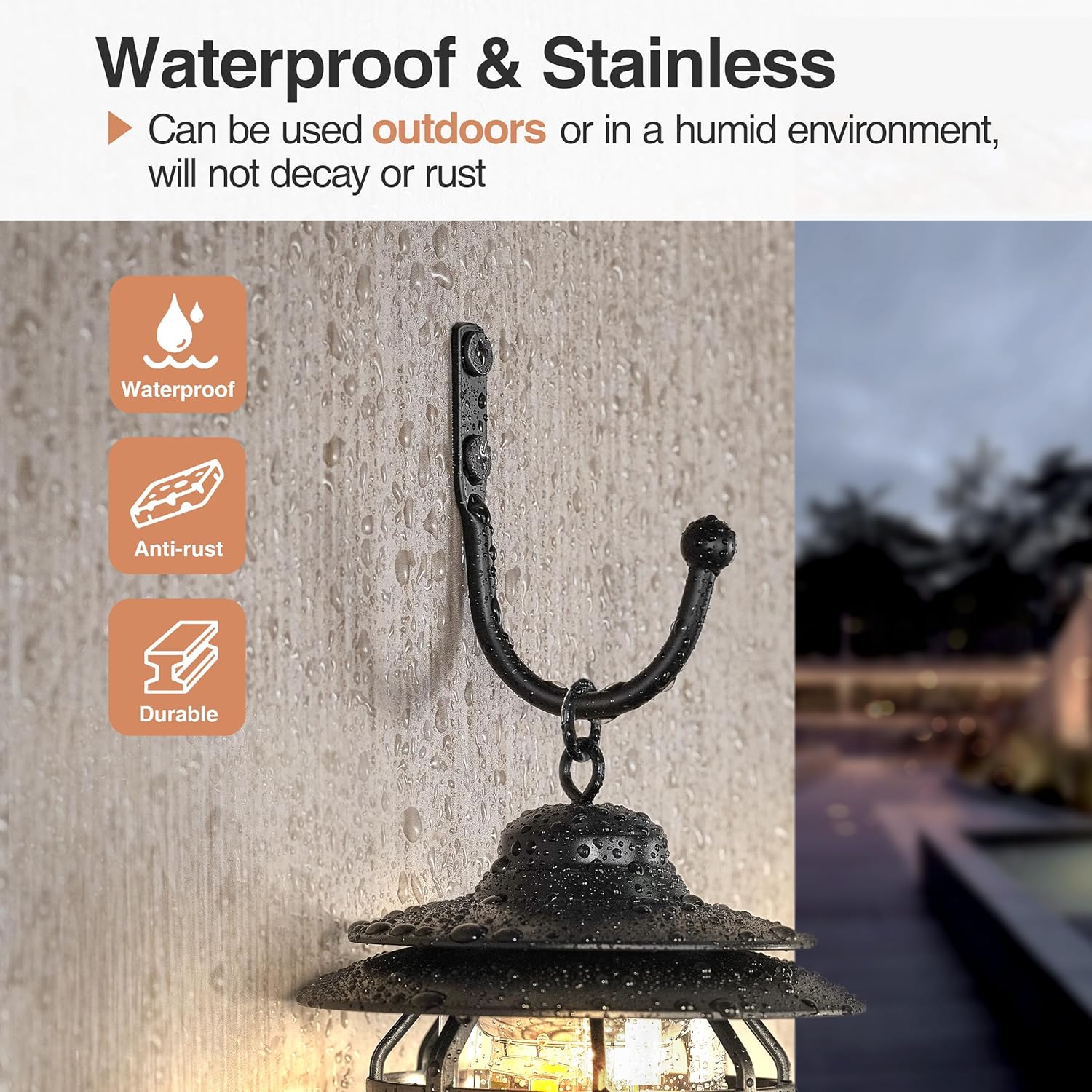 6 Pack Wall Hooks，Metal Hooks Hold up to 45 Lbs，Hooks Wall Mount for Hanging Towel/Coat/Bag/Keys/Cups，Ideal for Bathroom，Outdoor，Closet，Kitchen，Garage，Black