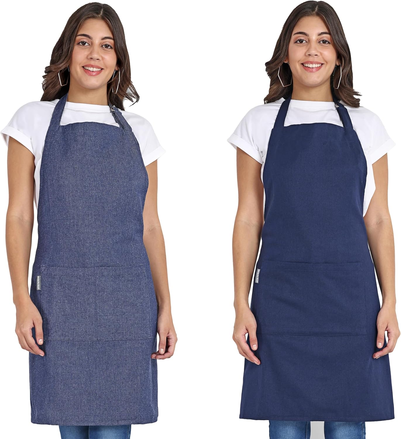 Chef Apron, Recycled Cotton Kitchen Apron with an Adjustable Neck with Long Ties, for cooking, baking