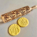 PALM TREE Embossing Rolling Pin with Tropical Pattern. Dough and Clay Roller for Embossed Cookies and Pottery. Cookie and Ceramic Stamp. Backing Gifts for Women by Algis Crafts
