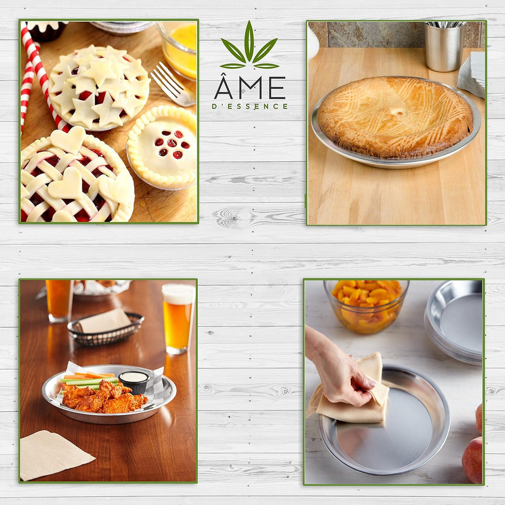 AME D'ESSENCE (1PC-9") Aluminum Pie Pan Commercial Grade Round Pie Plate Size 9" x 1mm Thick