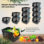 Skywin TidyFriend Small Stackable Storage Bins for Toy Organizer and Storage 4 Pack, Toy Storage Organizer for Kids Room and Home Organization (Black)