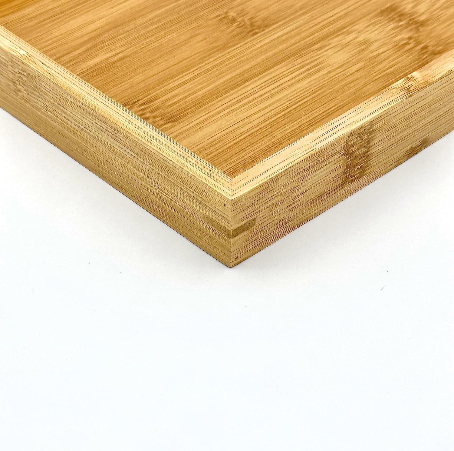 Bam & Boo (1-Pack) Natural Bamboo Rectangle Serving & Vanity Tray - for Kitchen, Bathroom, Countertop, Coffee Table (15.75" x 11" x 1.2")