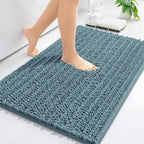 Arotive Luxury Chenille Bathroom Rug Mat, Extra Soft Thick Absorbent Shaggy Bath Rugs, Non-Slip Machine Wash Dry, Plush Bath Mats for Bathroom, Shower and Tub, 34x21, Smoky Gray