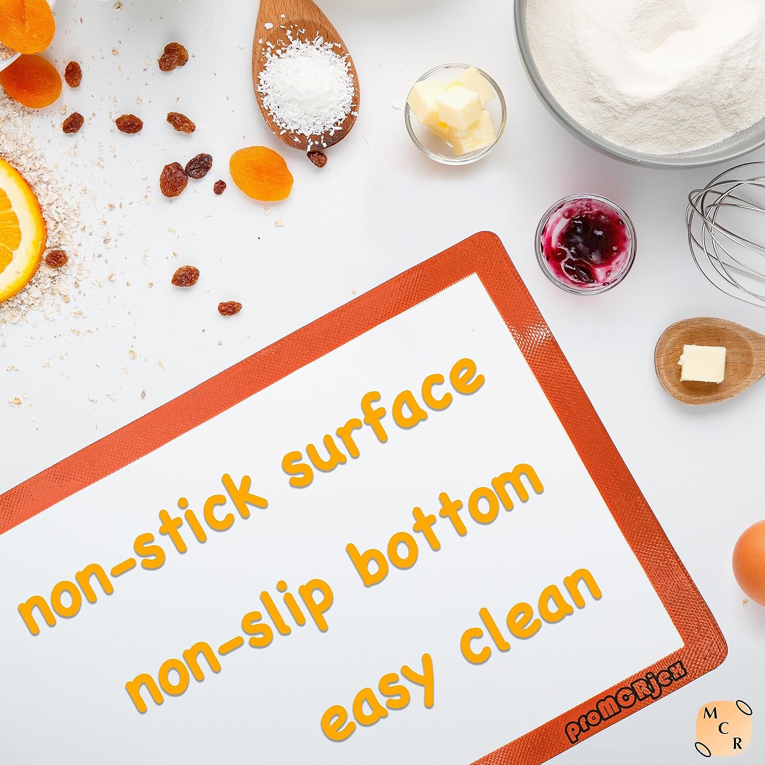 Silicone Baking Mats Half Sheet/Full Sheet Non-Stick Cookie Sheet for Baking Silicon Baking Mat Set (12” x 16” & 16” x 24” Pack of 2)