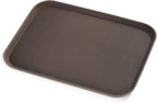 New Star Foodservice Restaurant Grade Non-Slip Tray, Plastic, Rubber Lined, Rectangular (Brown, 15-Inch x 20-Inch)