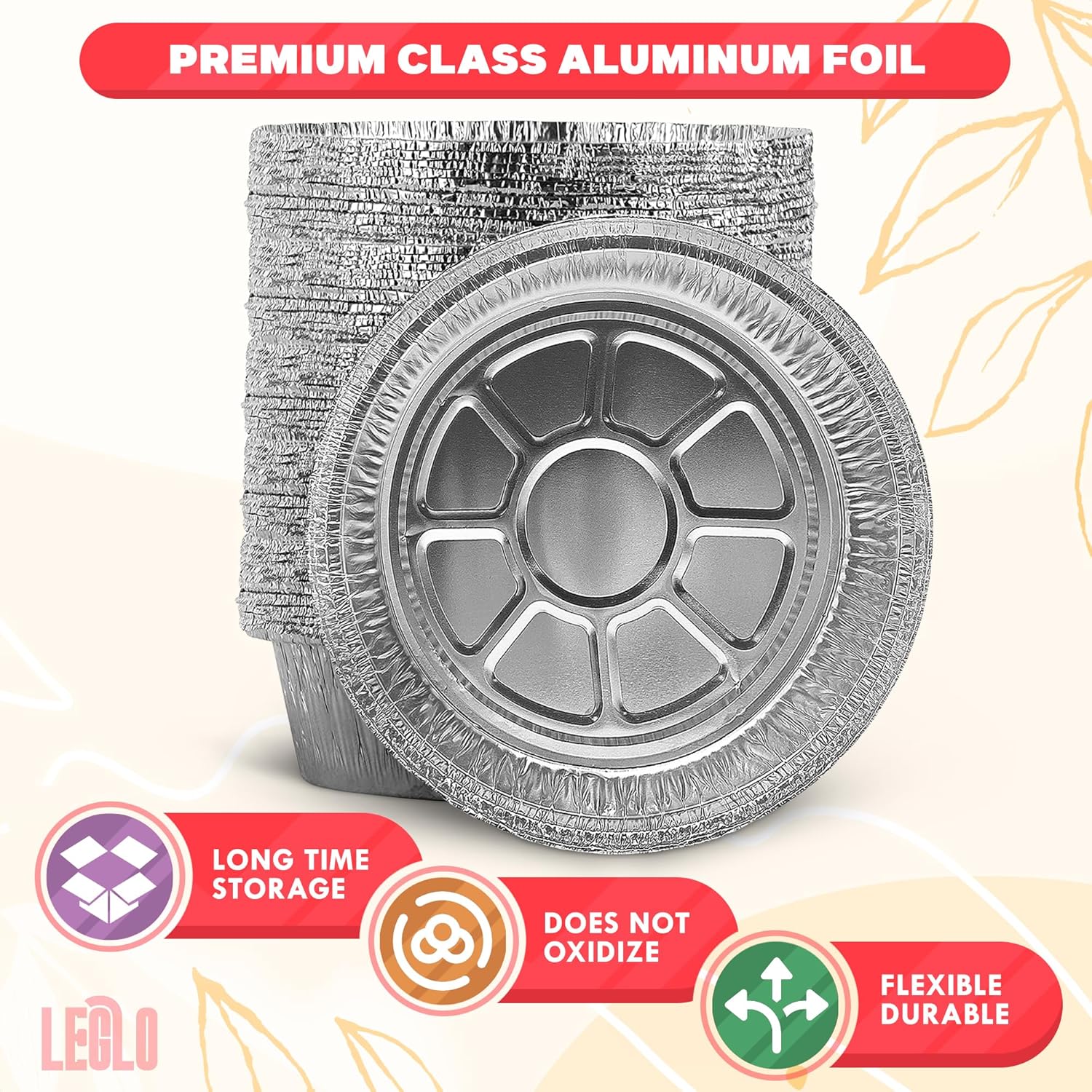 Round Foil Cake Pans – 50 Pack 6-Inch Reusable Aluminum Baking Pans | Stackable, Durable & Grease-Resistant | Great for Tarts, Baking, Cheesecakes, Catering, Meal Prep, Takeout, Freezer & Storage Use