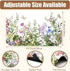 Watercolor Flower and Butterfly Dish Drying Mat for Kitchen Counter Absorbent Coffee Mat with Hide Stain Rubber Backed Espresso Machine Coffee Bar Accessories 11.8 x 19.7 Inch