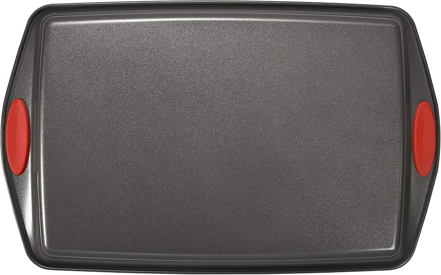 Rachael Ray Bakeware Nonstick Cookie Pan Set, 3-Piece, Gray with Red Grips