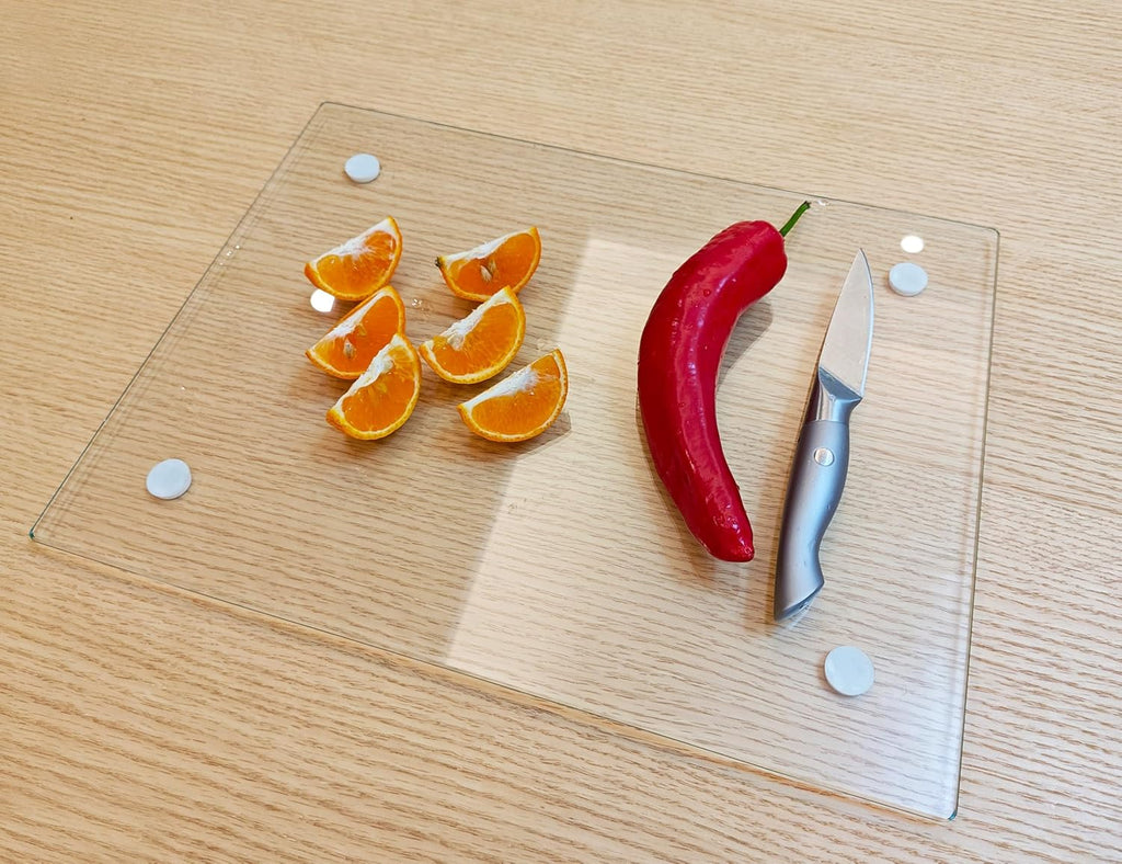 Tempered Glass Cutting Board – Long Lasting Clear Glass – Scratch Resistant, Heat Resistant, Shatter Resistant, Dishwasher Safe.