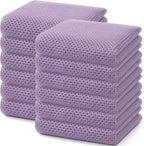 Homaxy 100% Cotton Waffle Weave Kitchen Dish Towels, Ultra Soft Absorbent Quick Drying Cleaning Towel, 13 x 28 Inches, 12-Pack, Lavender