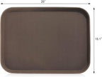 New Star Foodservice Restaurant Grade Non-Slip Tray, Plastic, Rubber Lined, Rectangular (Brown, 15-Inch x 20-Inch)