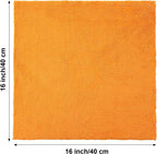 Shimeyao 30 Pcs Edgeless Microfiber Plush Towels for Cars Detailing Drying Wash Polishing Absorbent Cleaning Cloths, 500 GSM, 16 x 16 Inch(16 x 16 Inch,Orange,30 Pcs)