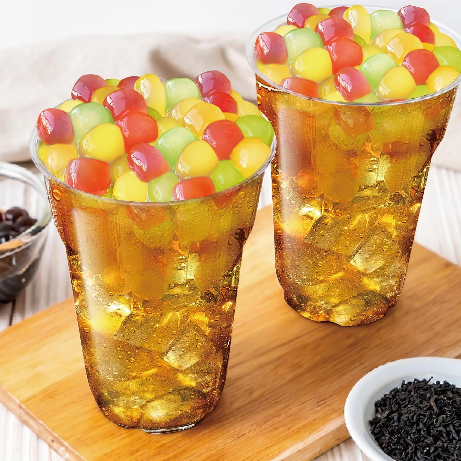 J WAY Instant Passionfruit Pineapple Green Tea Kit with Authentic Fruity Colorful Tapioca Boba, Ready in Under One Minute, Paper Straws Included - 6 Servings