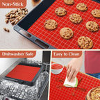 Silicone Baking Mat, 16 IN x 6 FT Free Cutting Baking Sheet,Non-Stick Reusable Dough & Pastry Mat,Non-Slip Silicone Mat Roll for Air Fryer Liner,Freeze Dryer,Oven Baking Pan,Kitchen Counter