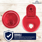 Brewing America Creamer Jar with Pouring Lid and 1 Pint (16 oz) Azure Mason Jar, Red Wide Mouth Pour Lid for Milk, Sugar, and Cream, 1-Pack