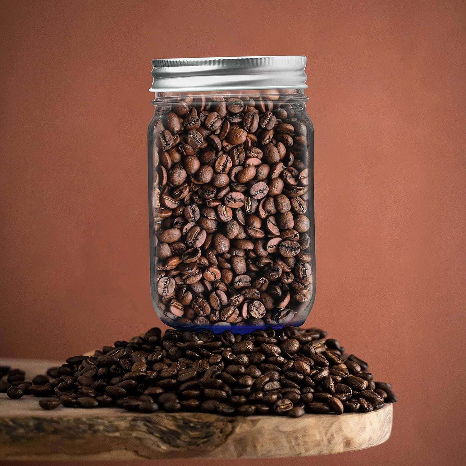 DISCOUNT PROMOS 10 Decorating Mason Jars Set, 12 oz. - Canning, Aluminum Lid - Blue