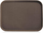 New Star Foodservice Restaurant Grade Non-Slip Tray, Plastic, Rubber Lined, Rectangular (Brown, 15-Inch x 20-Inch)