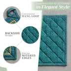 Maison d' Hermine 100% Cotton Oven Mitt & Pot Holder Set (7.5"x13" & 8"x8") Heat Resistant BBQ Cooking Gloves with Loop, Baking, Grilling, Kitchen, Handling Hot Pans (Hygge Christmas)