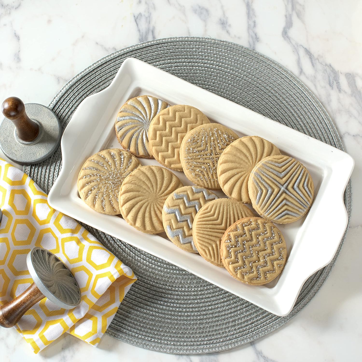 Nordic Ware Geo Cast Cookie Stamps