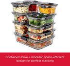 Rubbermaid Brilliance Glass Storage 4.7-Cup Food Containers with Lids Set of 3 Clear
