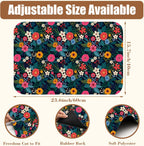 Dish Drying Mat Colorful Flowers and Leaves Coffee Bar Mat for Countertop Absorbent Rubber Backed Hide Stain Dish Drainer Rack Pad Espresso Machine Dining Room Decor 15.7 x 23.6 Inch